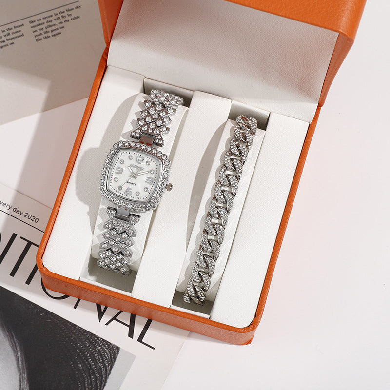 Luxury Diamond Bracelet Watch – Square Quartz Women's Timepiece