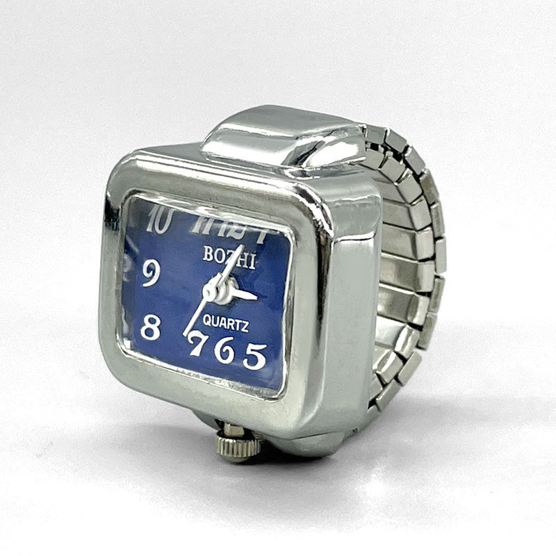 Mini Rectangle Ring Watch – Stylish Quartz Unisex Finger Watch