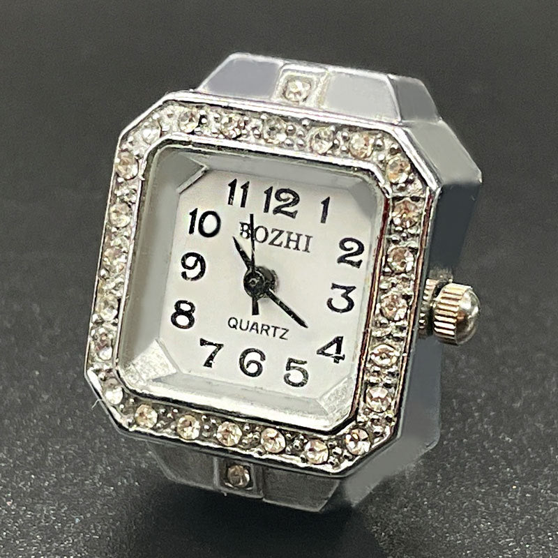 Unisex Square Ring Watch – Simple Quartz Finger Watch