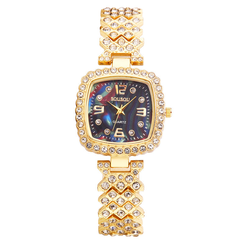 Luxury Diamond Bracelet Watch – Square Quartz Women's Timepiece