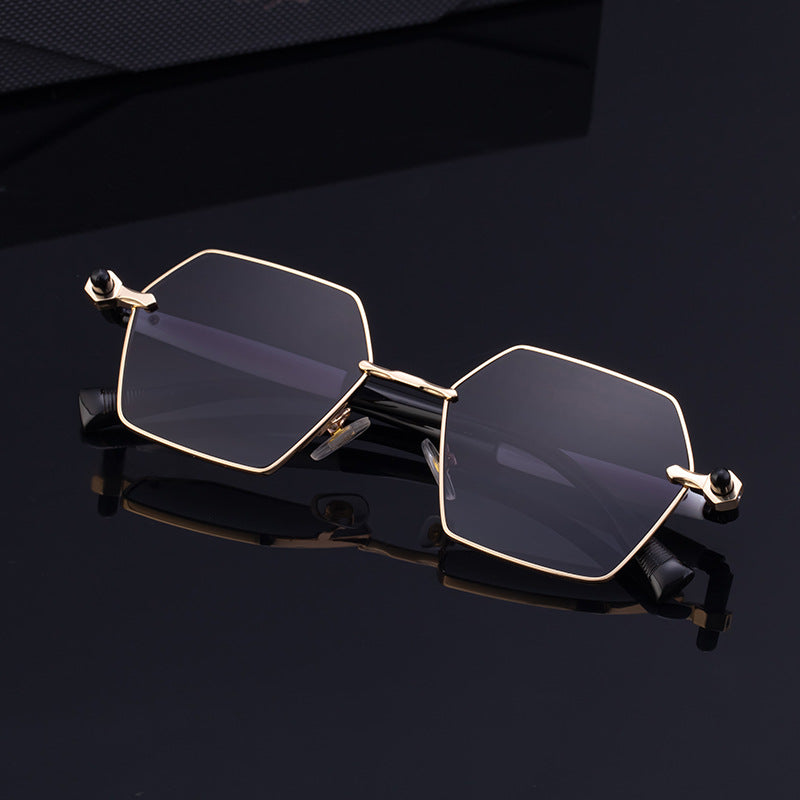 Men’s Polygonal Sunglasses – High-End Fashion Shades with UV Protection