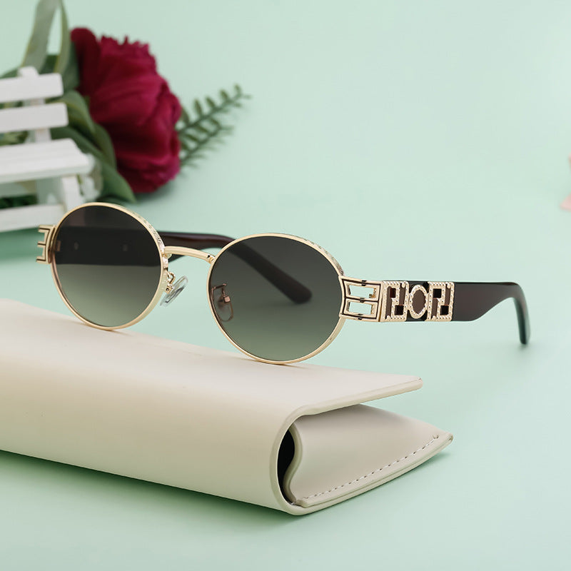 Women's Round Frame Fashion Sunglasses – High-End UV Protection Shades