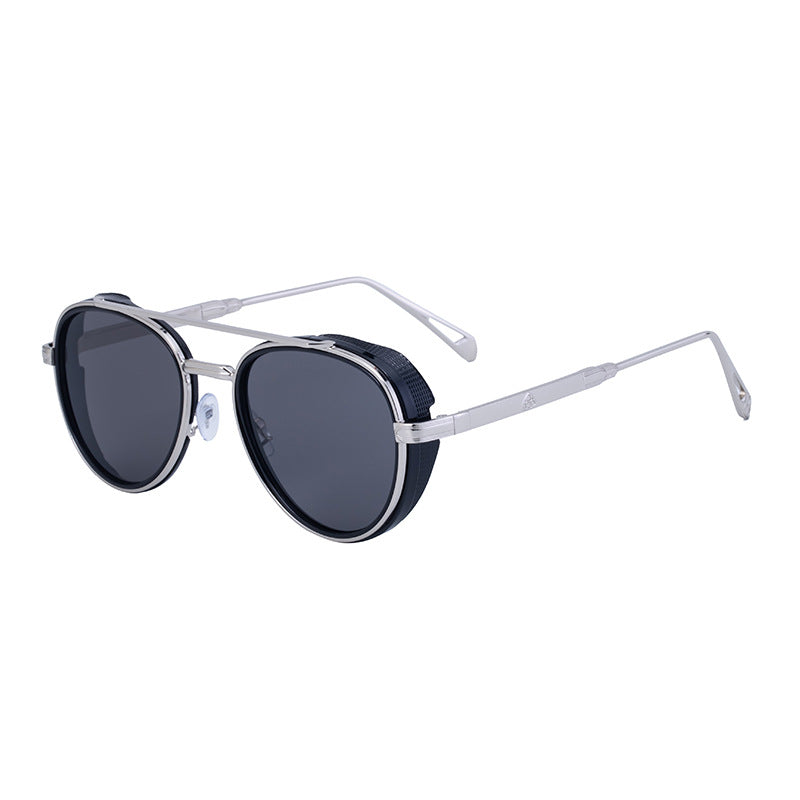 Men’s Retro Oval Sunglasses – Vintage Punk Style Shades
