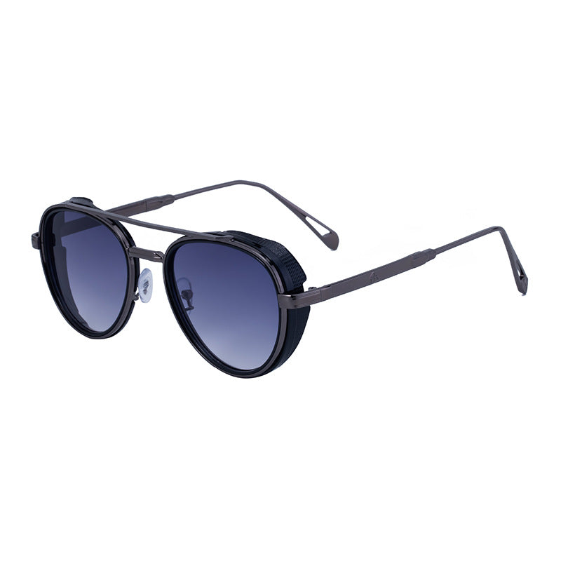 Men’s Retro Oval Sunglasses – Vintage Punk Style Shades