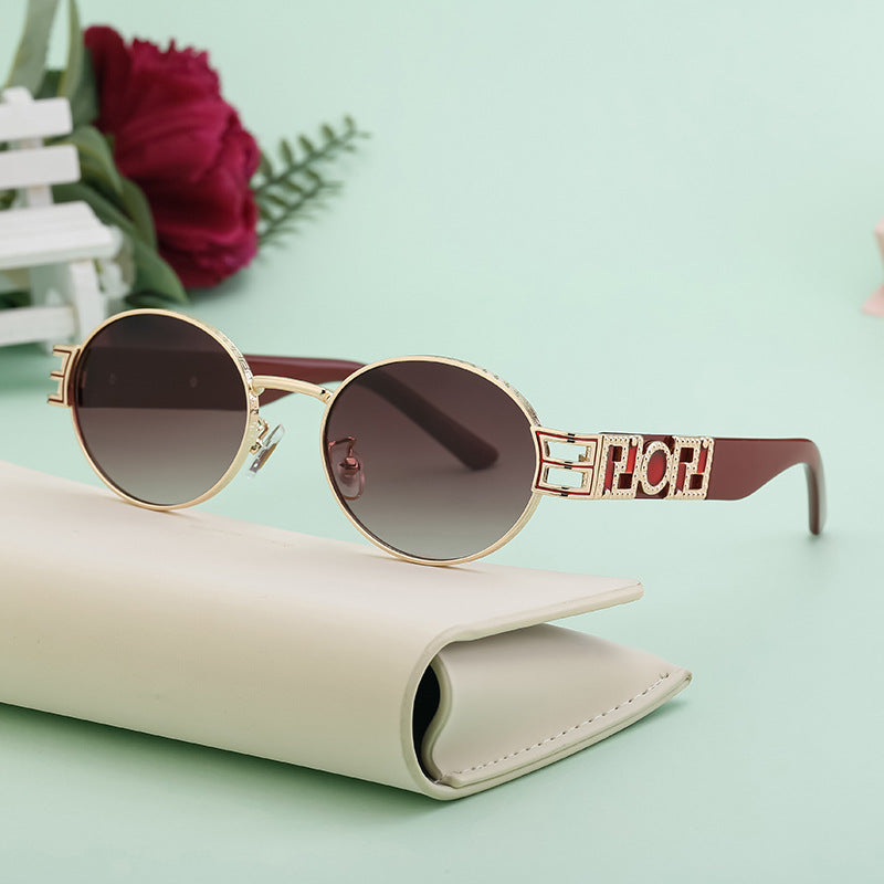 Women's Round Frame Fashion Sunglasses – High-End UV Protection Shades