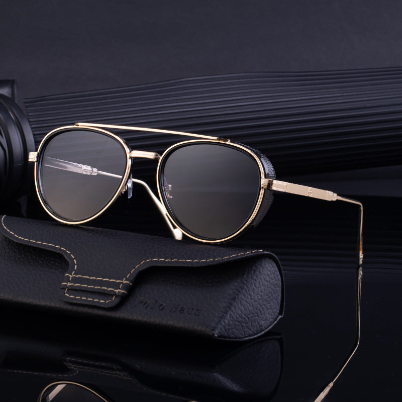 Men’s Retro Oval Sunglasses – Vintage Punk Style Shades