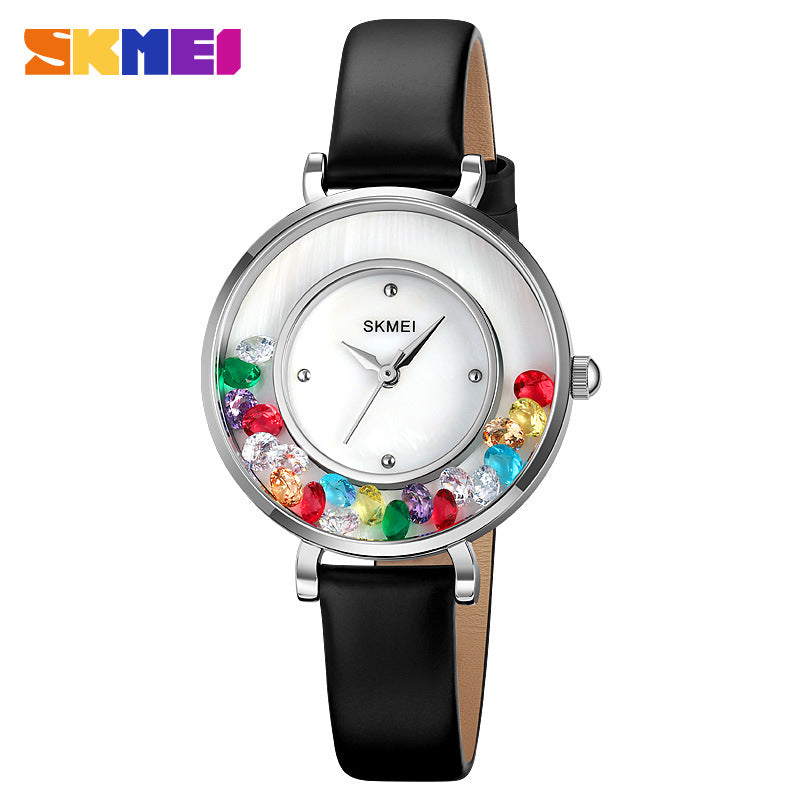 Moment Beauty Watch – Elegant Gem Roller, Fashionable Quartz for Women