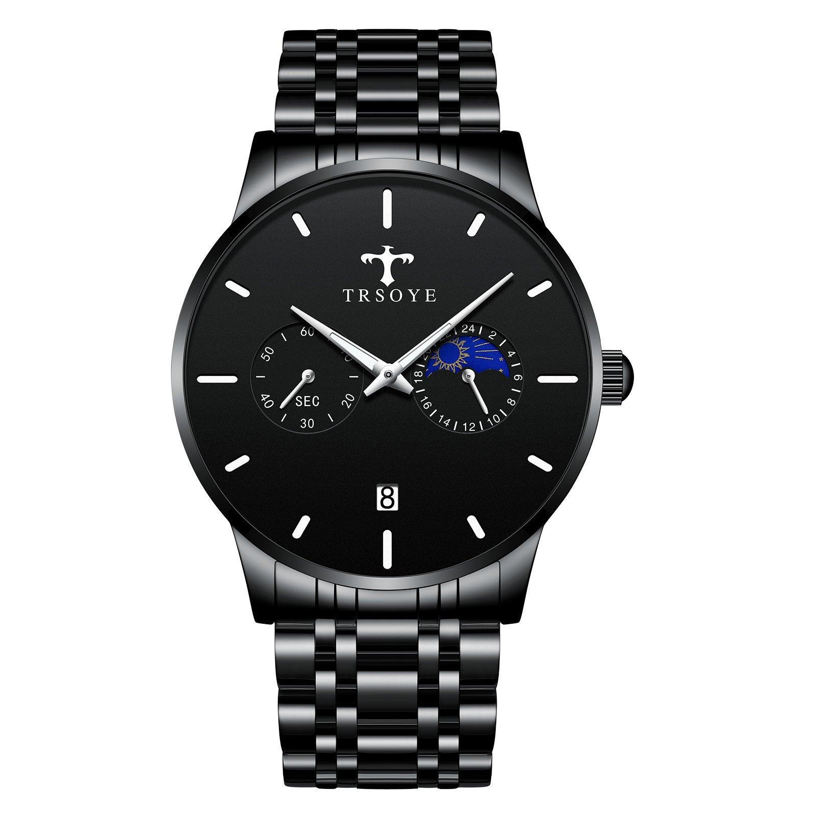 TRSOYE TRS658 Men's Casual Waterproof Steel Belt Quartz Watch