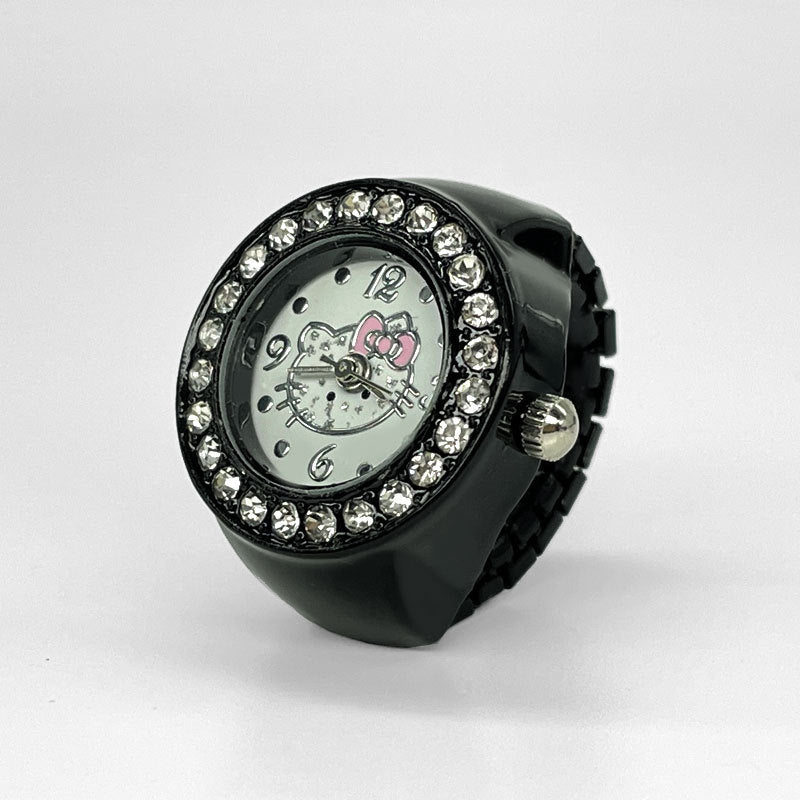 Women's Stylish Ring Watch – Quartz Finger Watch