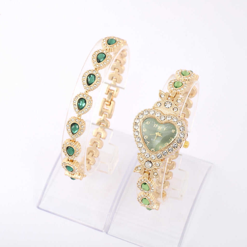 Luxury Heart-Shaped Diamond Bracelet Watch for Women