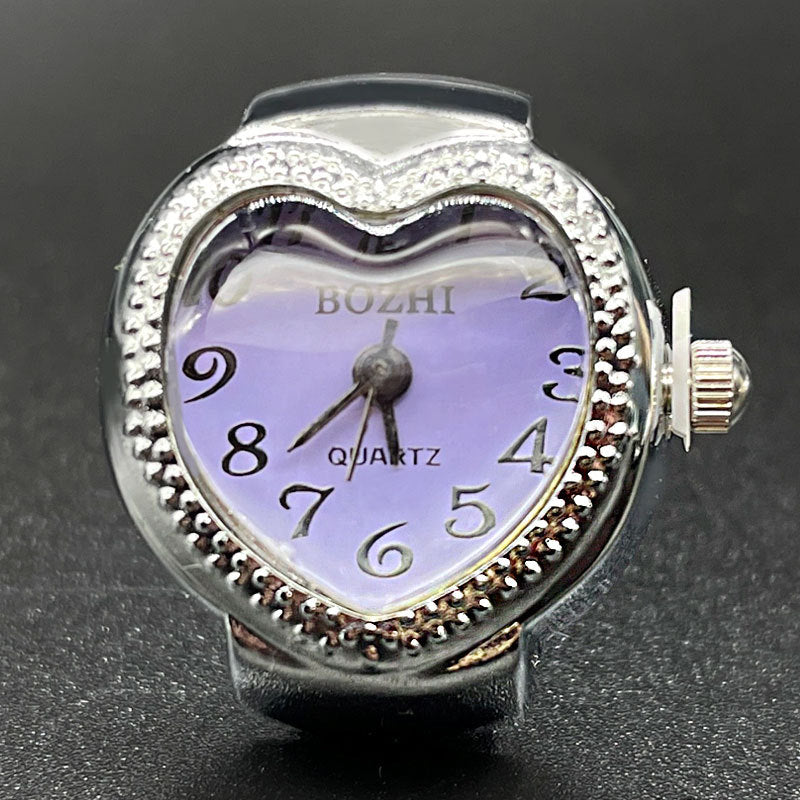 Heart-Shaped Ring Watch – Trendy Quartz Unisex Finger Watch