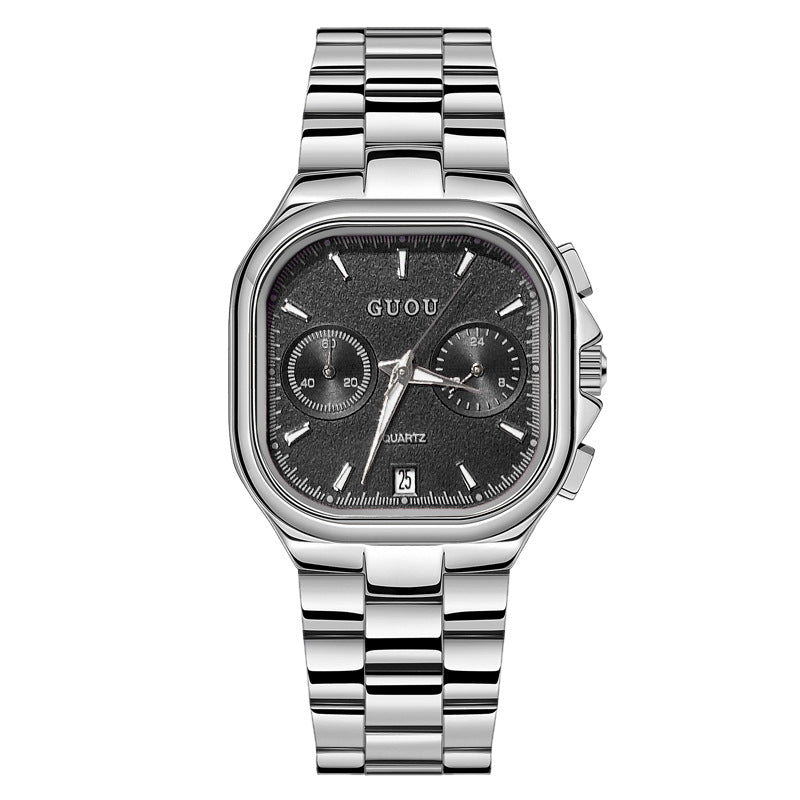 Stylish Square Quartz Watch with Calendar for Women