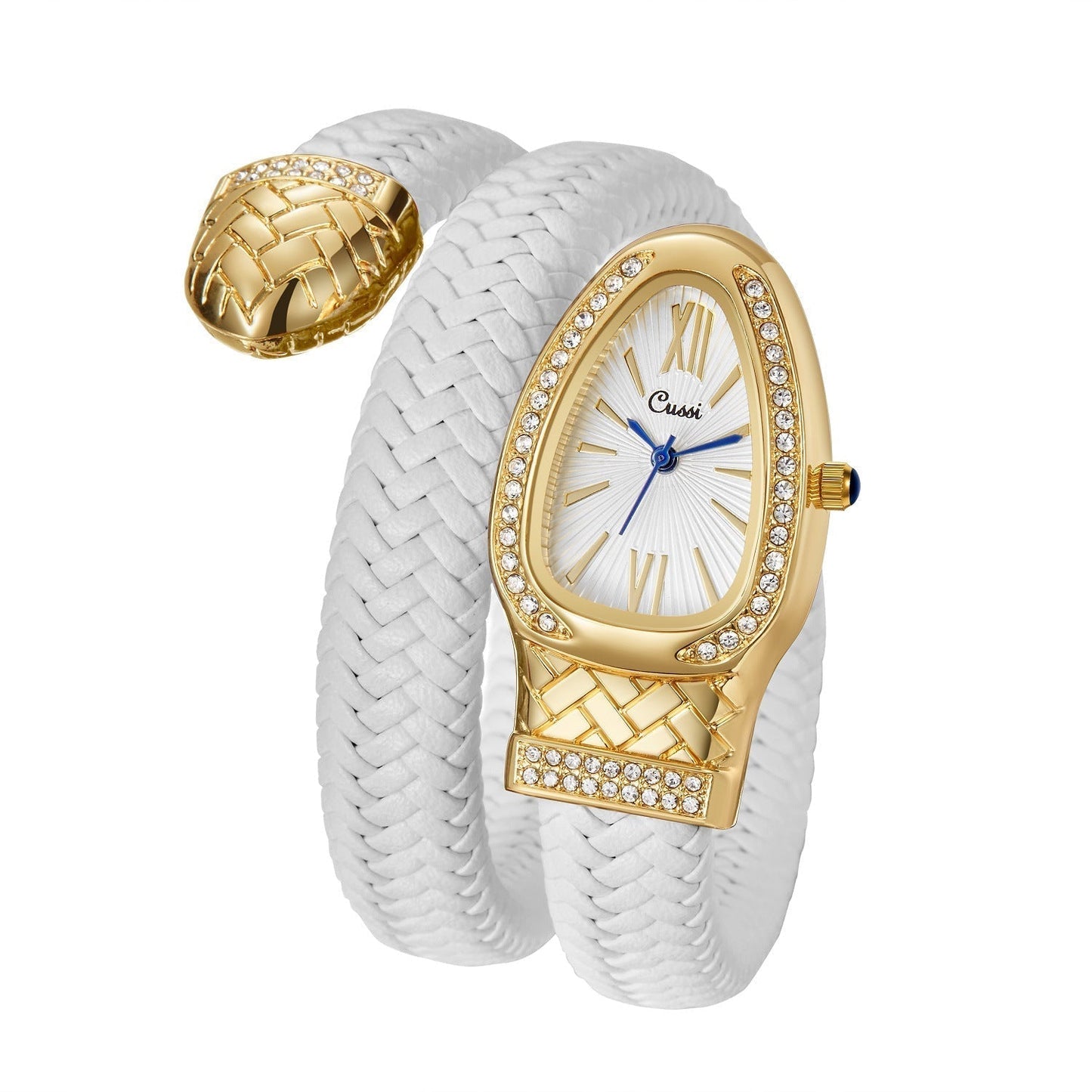 Women’s Snake-Inspired Quartz Watch – Luxury Leather Strap