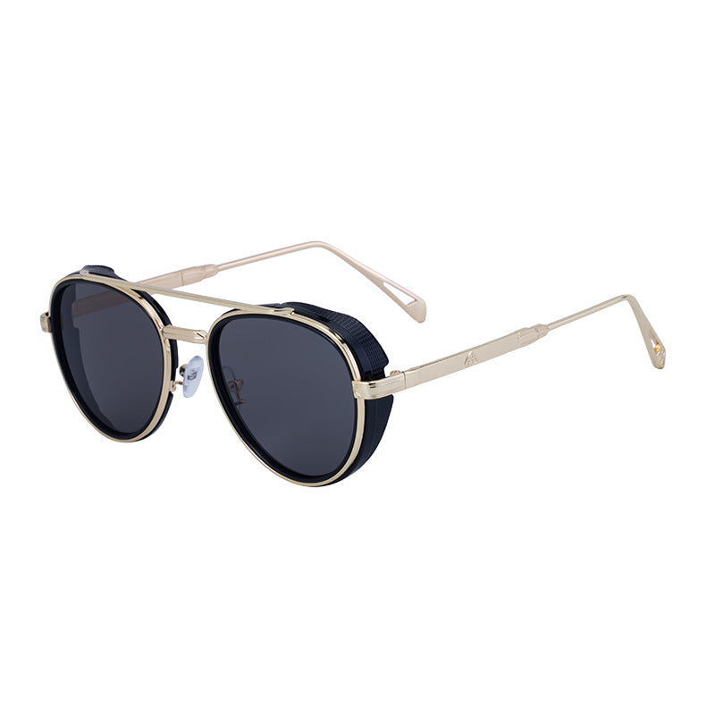 Men’s Retro Oval Sunglasses – Vintage Punk Style Shades