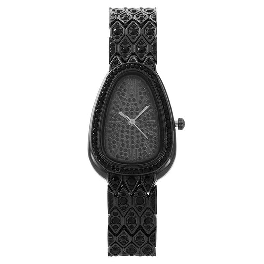 Women's Luxury Snake Bracelet Watch – Full Diamond Quartz Timepiece