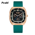 Unisex Casual Style Square Quartz Watch – Silicone Strap, 24-Hour Display