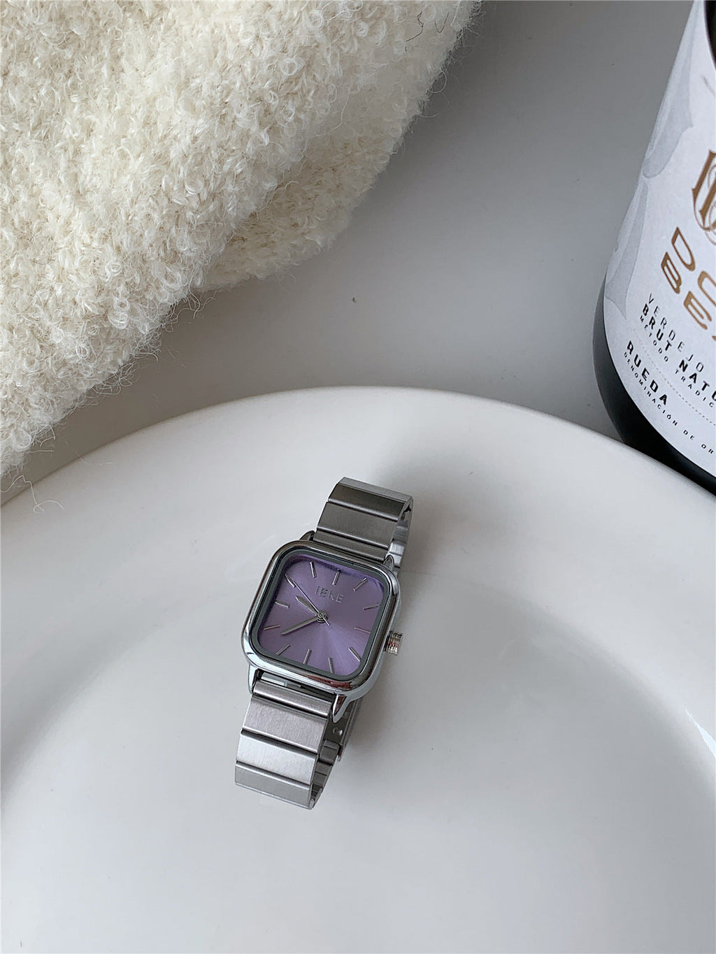 Niche Bamboo Strap Square Watch