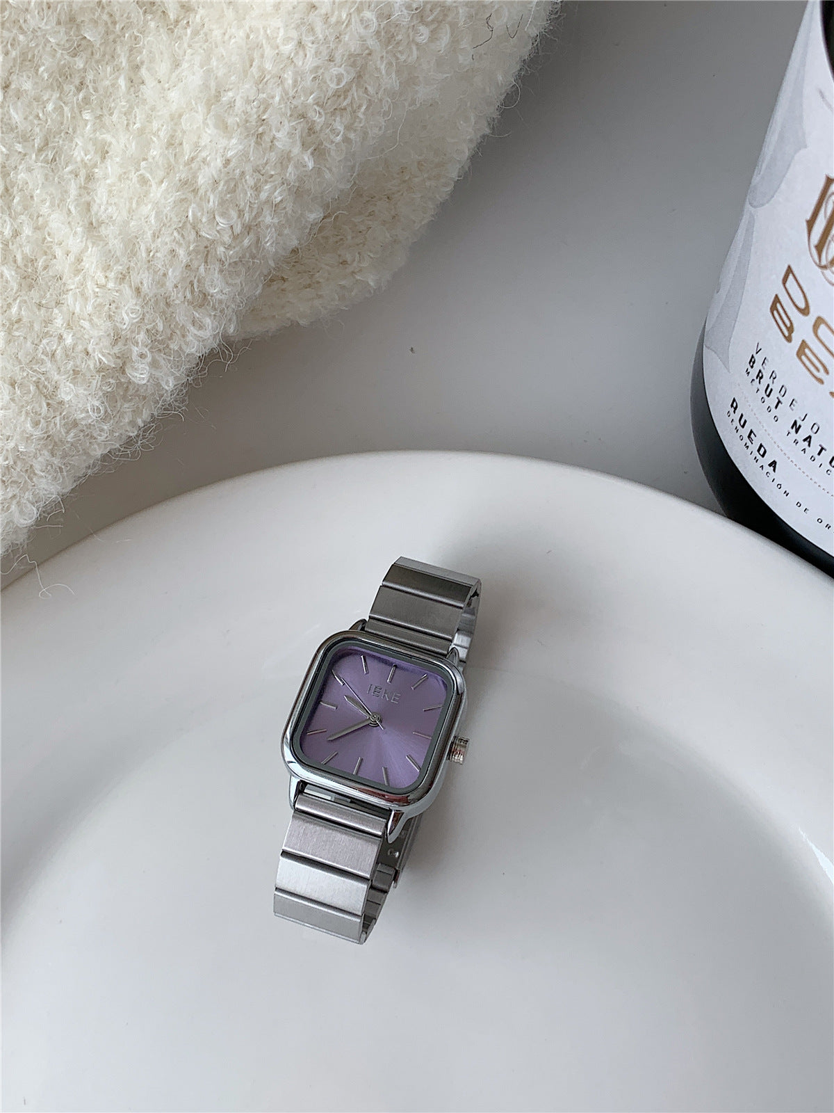 Niche Bamboo Strap Square Watch