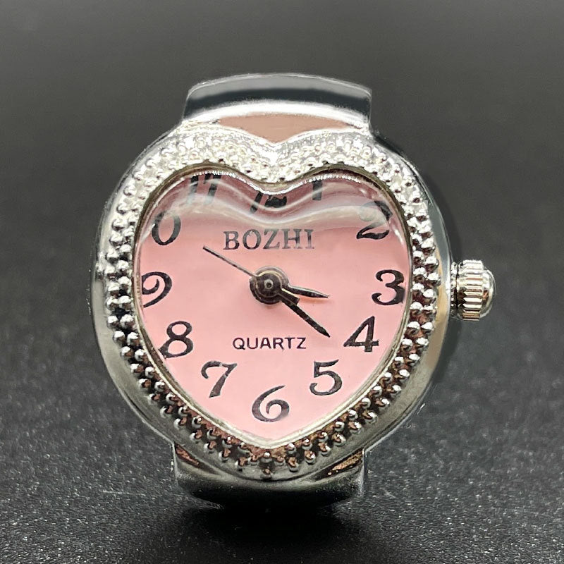 Heart-Shaped Ring Watch – Trendy Quartz Unisex Finger Watch