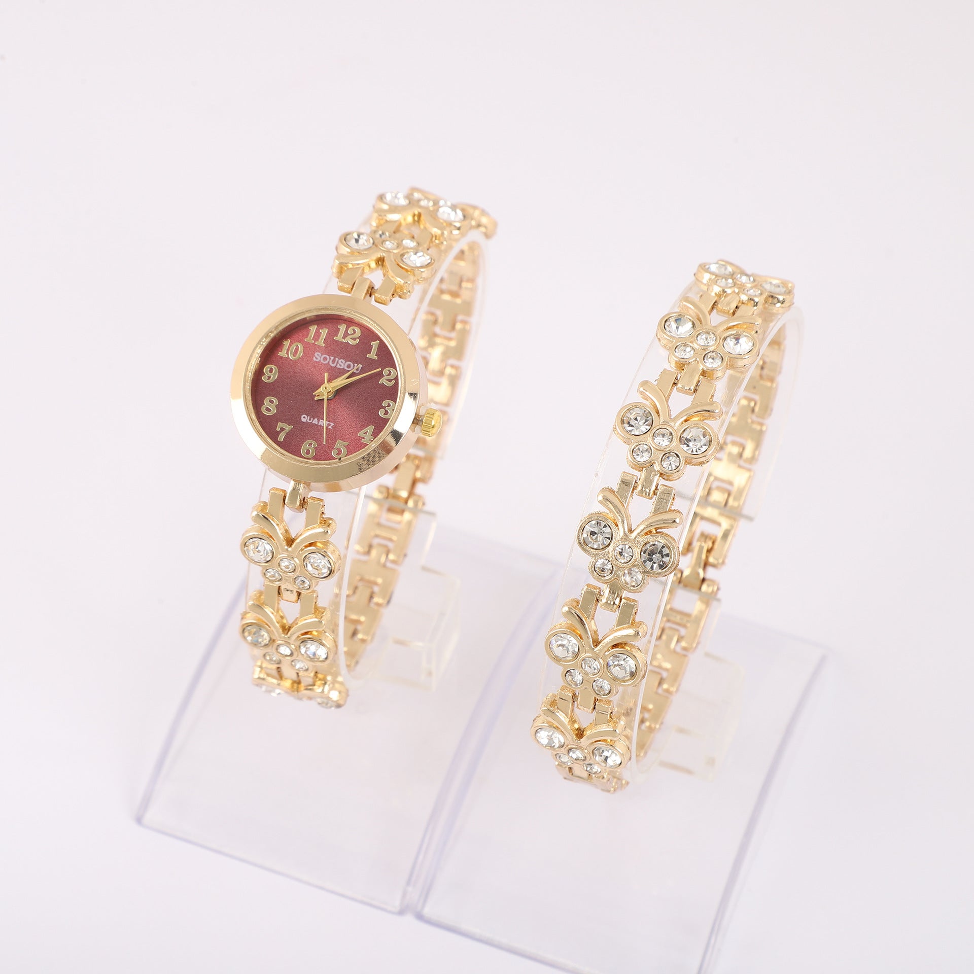 Elegant Butterfly Bracelet Watch for Women – Stylish Round Dial