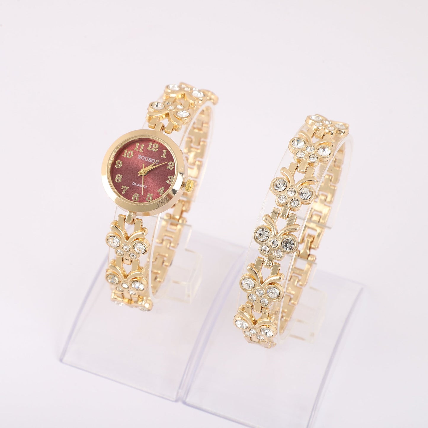 Elegant Butterfly Bracelet Watch for Women – Stylish Round Dial