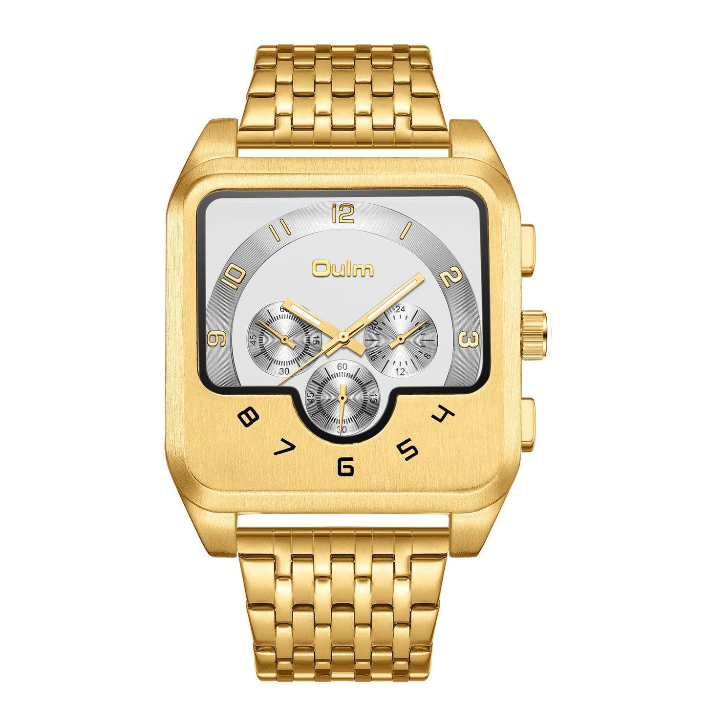Oulm Crazy look Big Dial Square Quartz watch for Men 9463