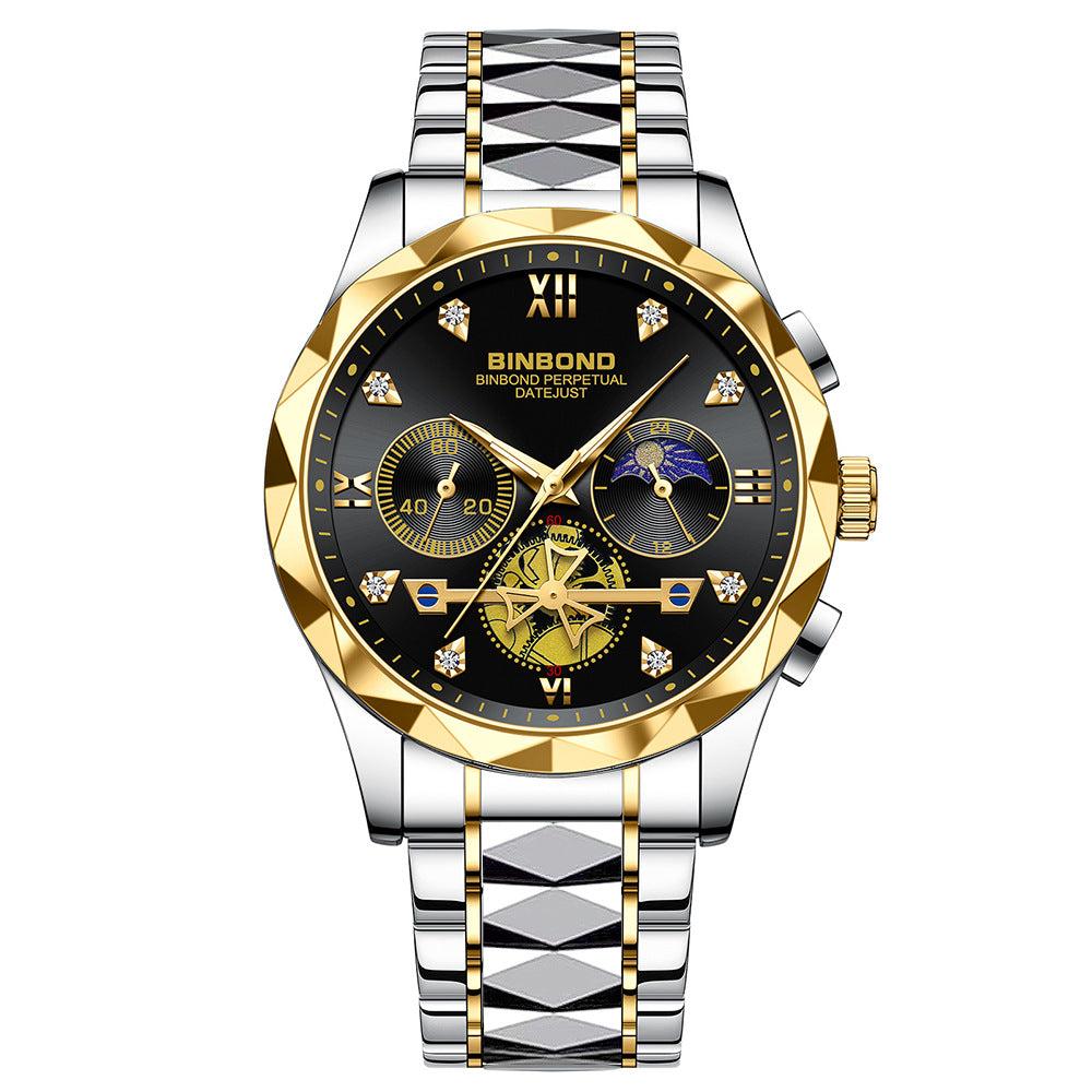 Binbond Steel Casual Multi-function Quartz Watch For Men B1236