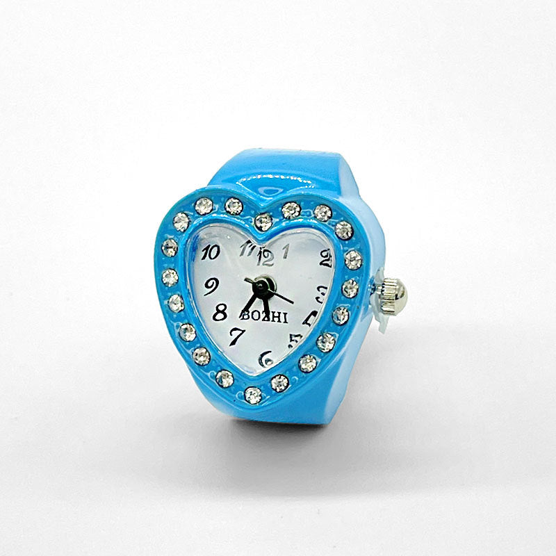 Women's Heart-Shaped Ring Watch – Accent Quartz Finger Watch