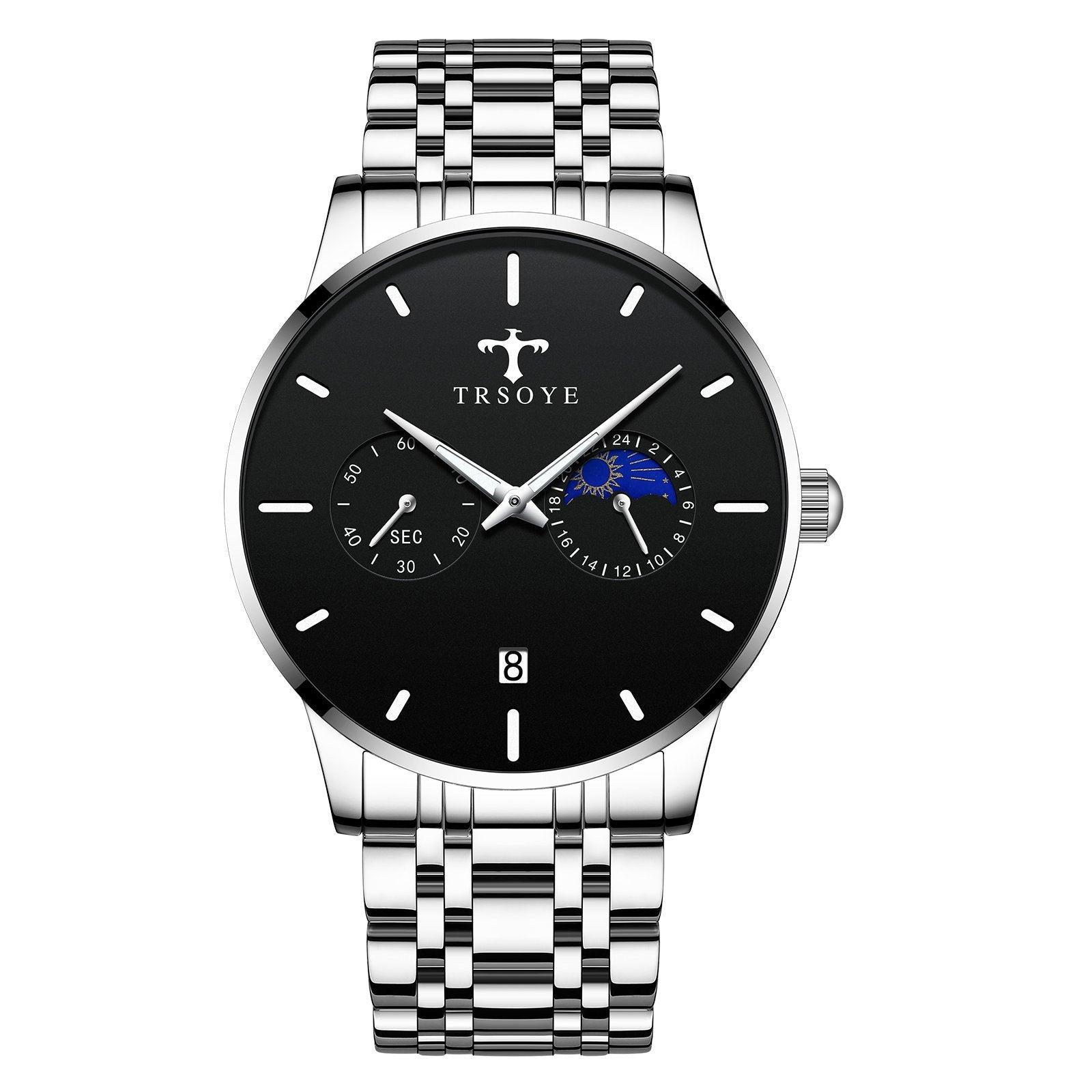 TRSOYE TRS658 Men's Casual Waterproof Steel Belt Quartz Watch