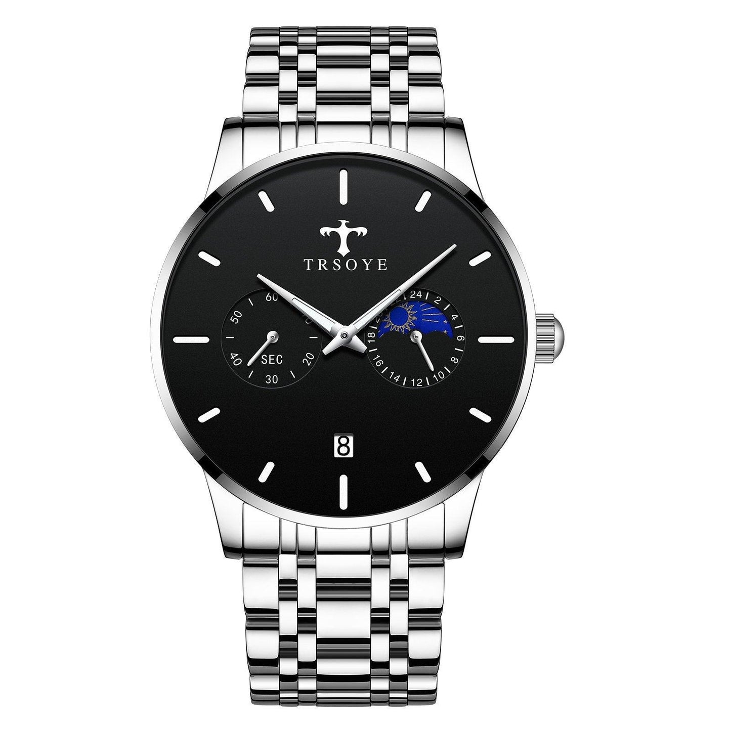 TRSOYE TRS658 Men's Casual Waterproof Steel Belt Quartz Watch