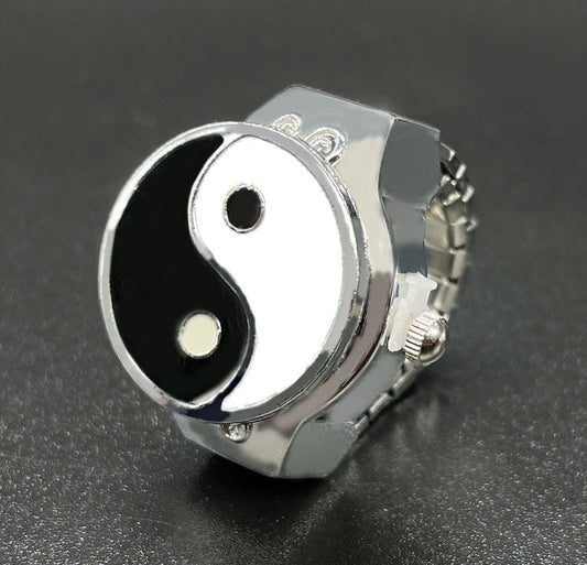 Antique Silver Ring Watch for Women & Men – Retro Quartz Band