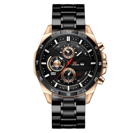 VA VA VOOM Va-216 Leather and Steel Strap Chronograph watch For Men