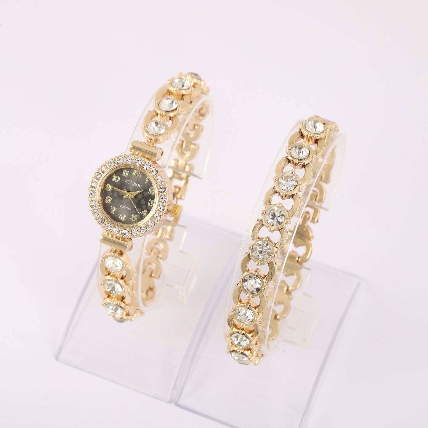 Luxury Women's Diamond Bracelet Watch – Elegant Quartz Watch