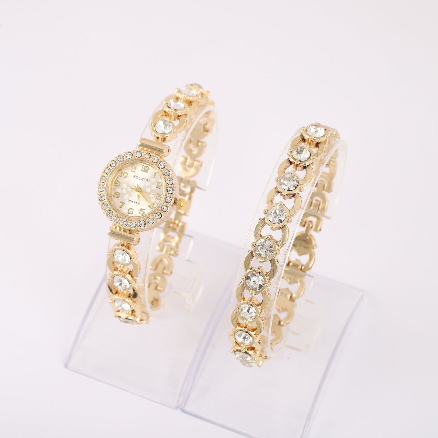 Luxury Women's Diamond Bracelet Watch – Elegant Quartz Watch