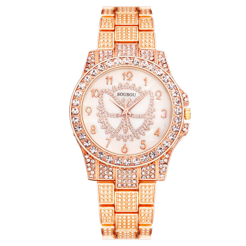Luxury Diamond Bracelet Watch Set – Unisex Quartz Timepiece