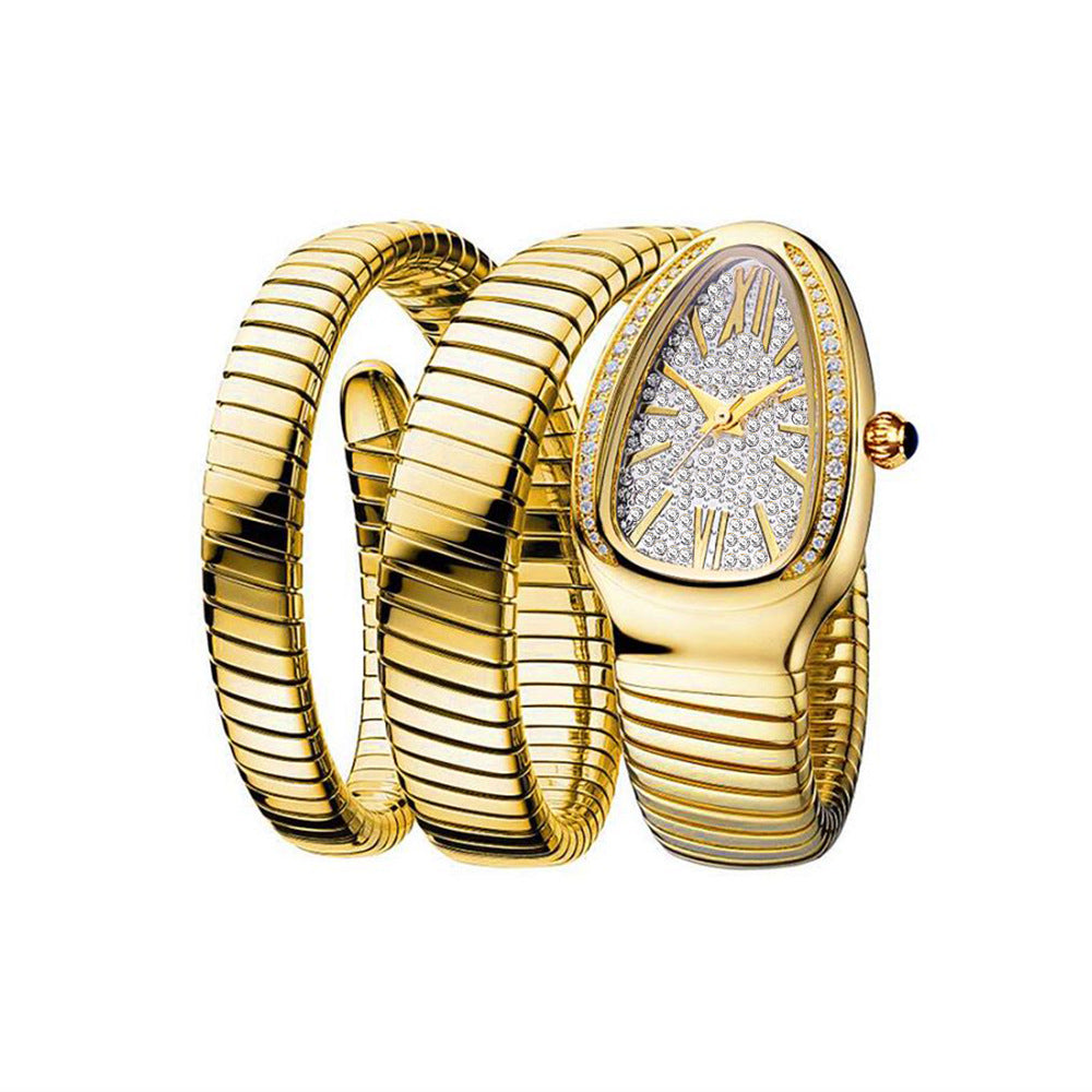 Unique Snake-Shaped Women's Watch – Stylish Stainless Steel Strap