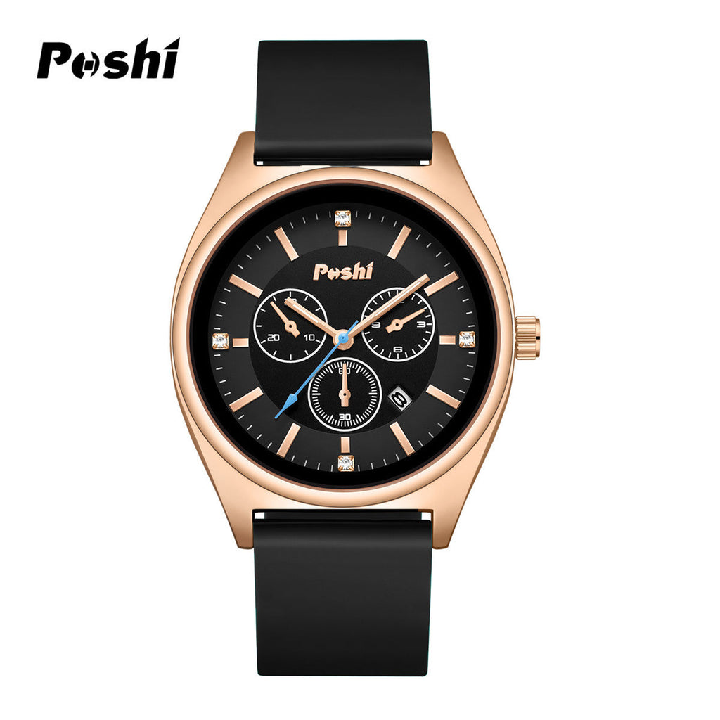 Women’s Fashion Quartz Watch – Waterproof Silicone Strap, Calendar Display