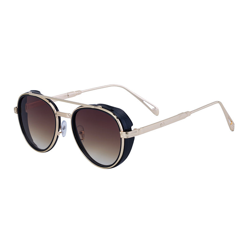 Men’s Retro Oval Sunglasses – Vintage Punk Style Shades
