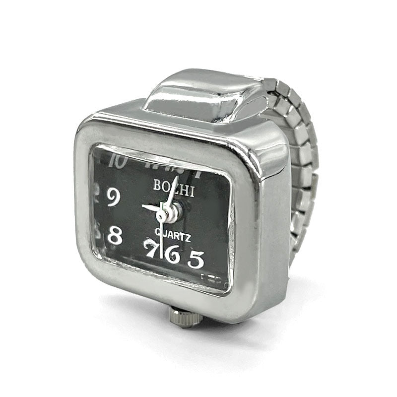 Mini Rectangle Ring Watch – Stylish Quartz Unisex Finger Watch