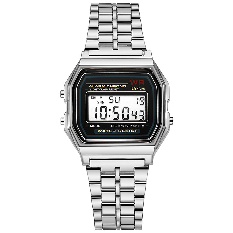 Stylish LED Electronic Watch with Steel Band