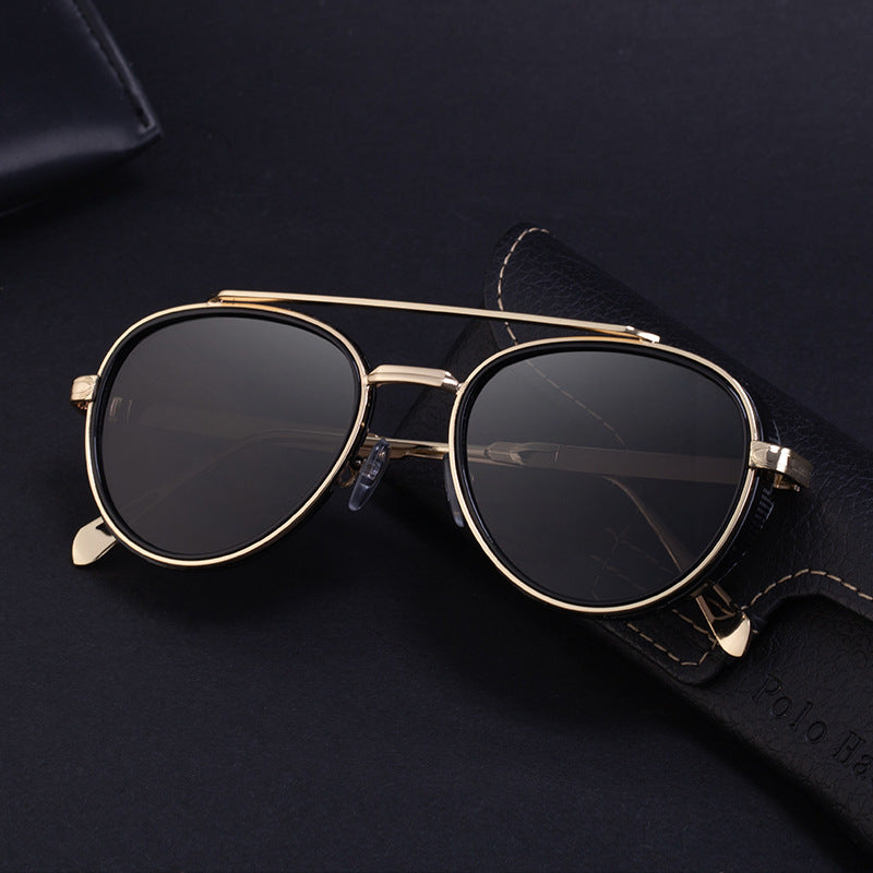 Men’s Retro Oval Sunglasses – Vintage Punk Style Shades