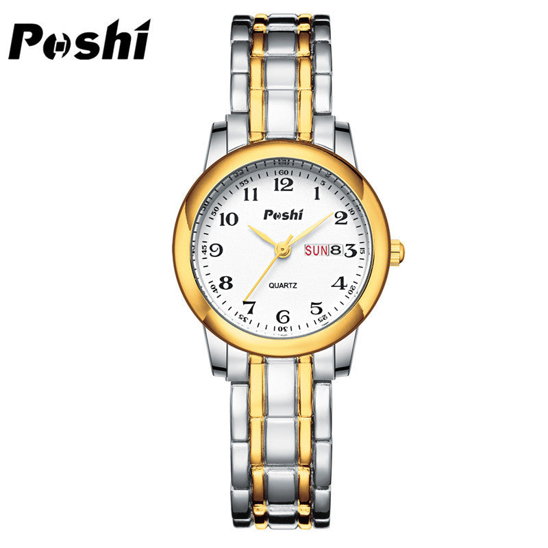 Women's Korean-Style Quartz Watch –Stainless Steel Watch with Calendar