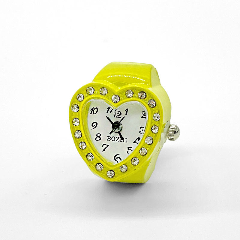 Women's Heart-Shaped Ring Watch – Accent Quartz Finger Watch