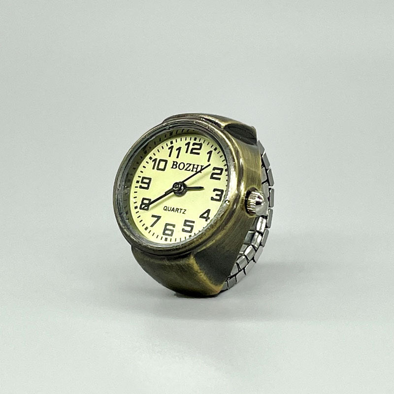 Vintage Unisex Roman Numeral Ring Watch – Mini Quartz Finger Watch