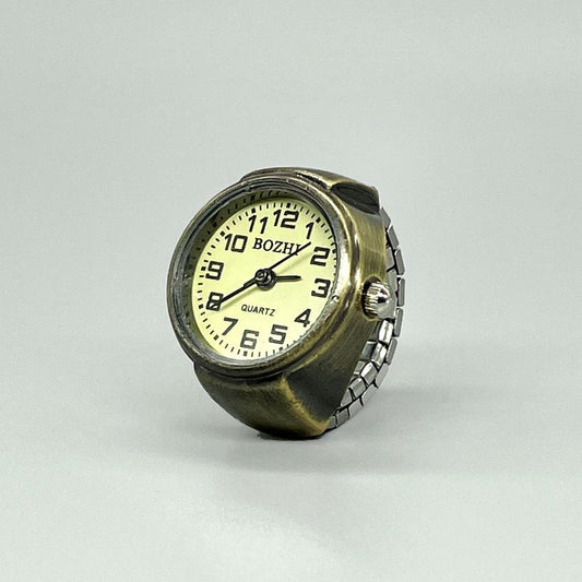 Vintage Unisex Roman Numeral Ring Watch – Mini Quartz Finger Watch