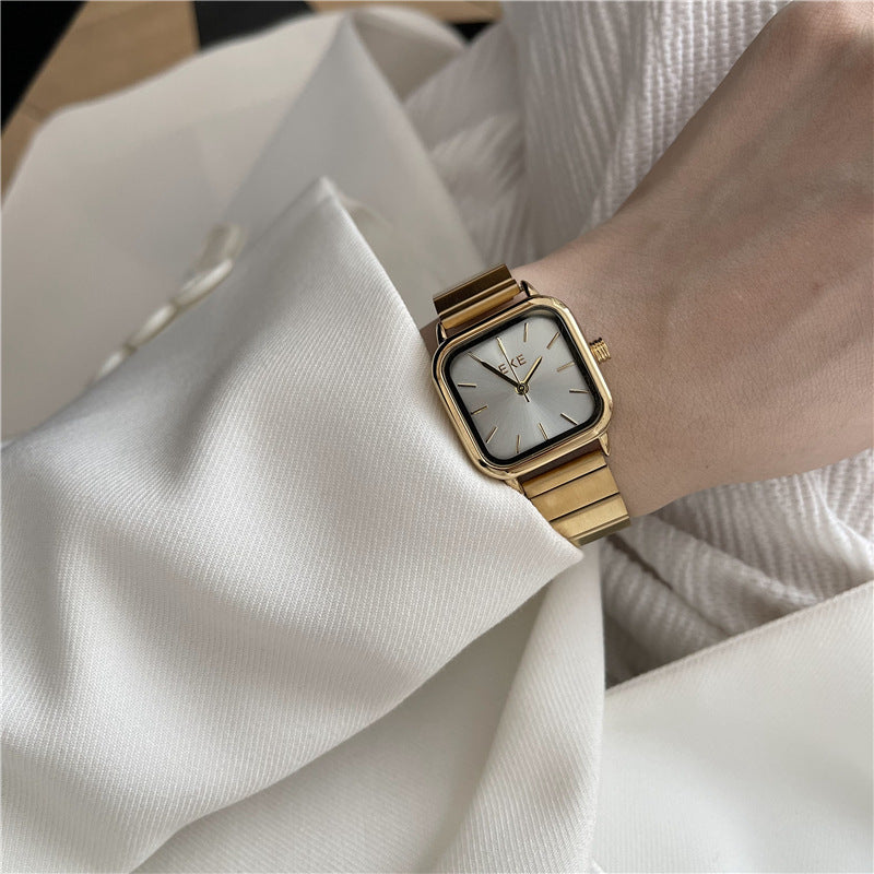 Niche Bamboo Strap Square Watch