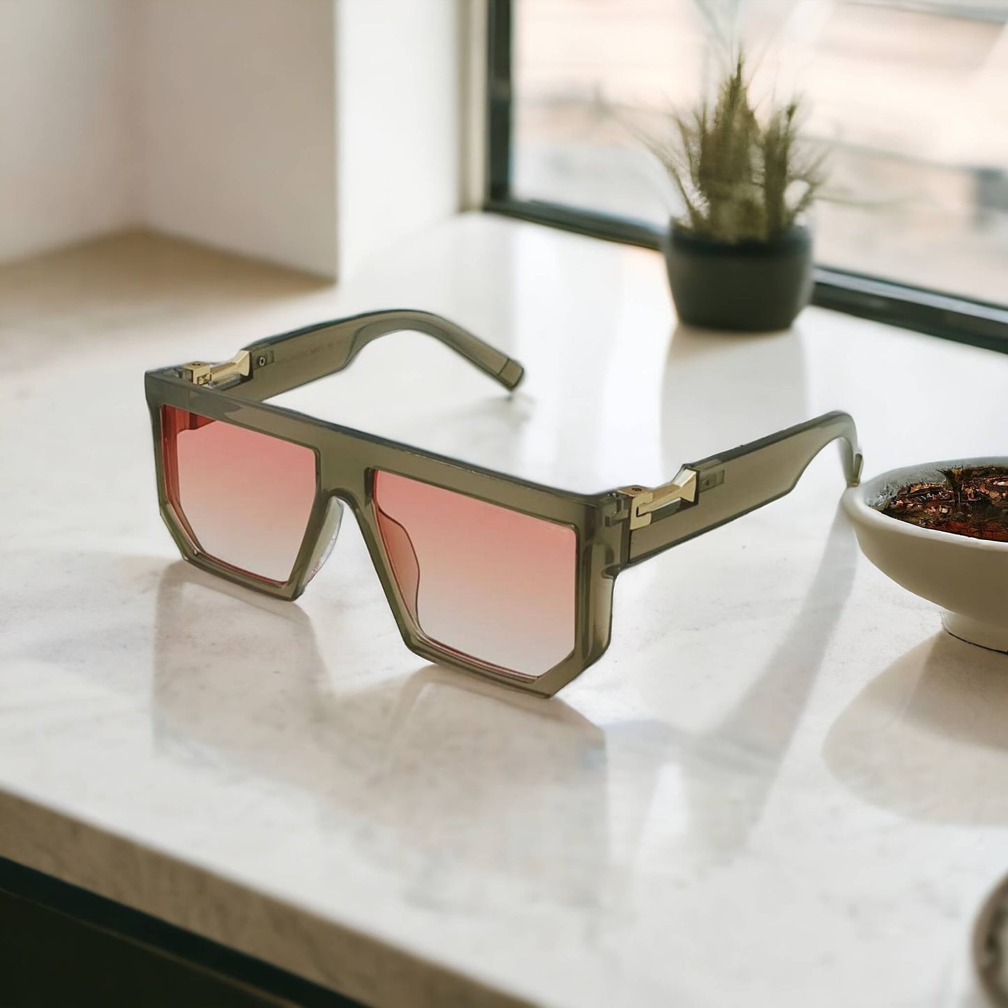 Fashion Brand Retro Punk Square Jelly Color Sunglasses For Unisex-SunglassesCraft