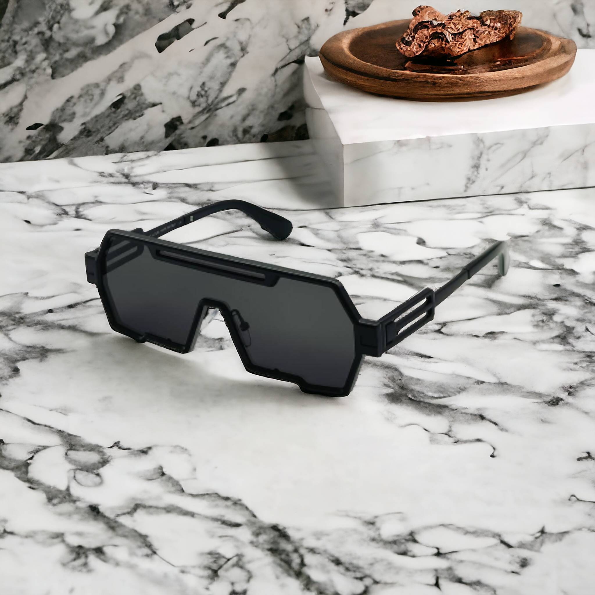 One-Piece Vintage Oversized Square Sunglasses For Unisex-SunglassesCraft