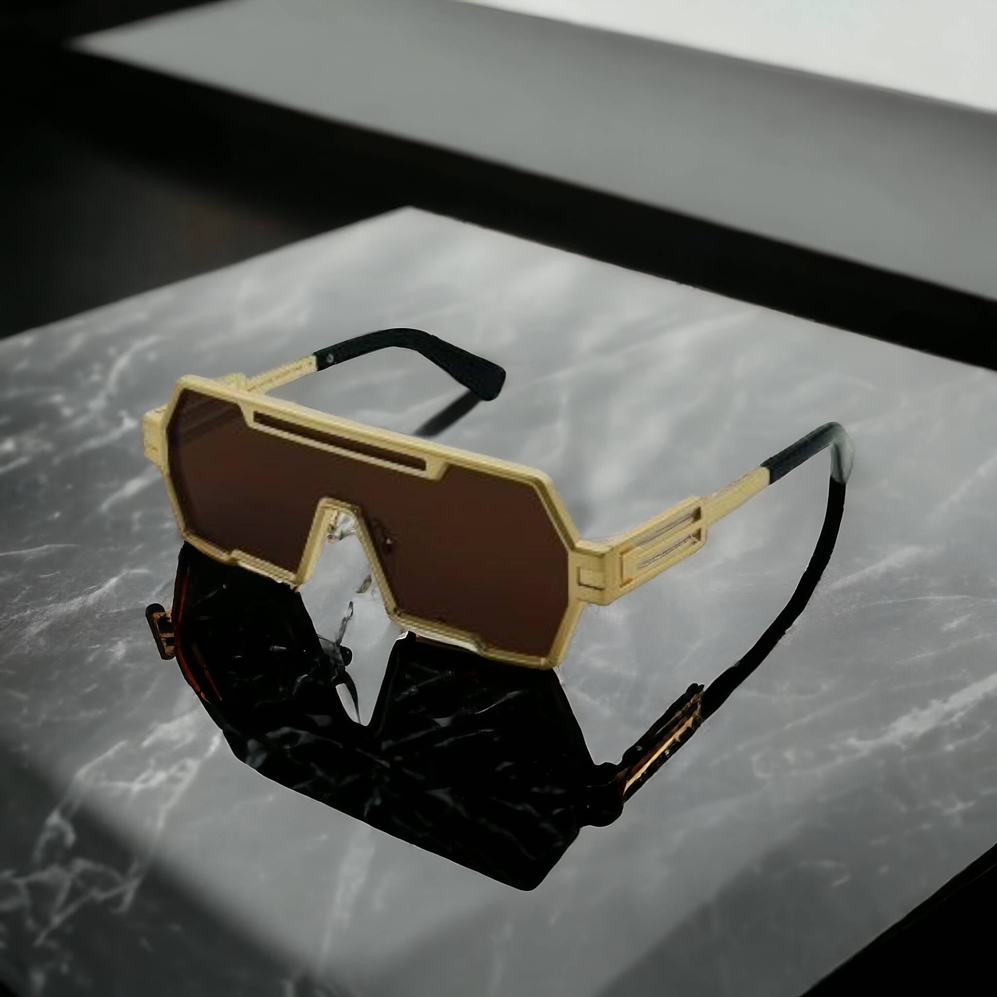 One-Piece Vintage Oversized Square Sunglasses For Unisex-SunglassesCraft