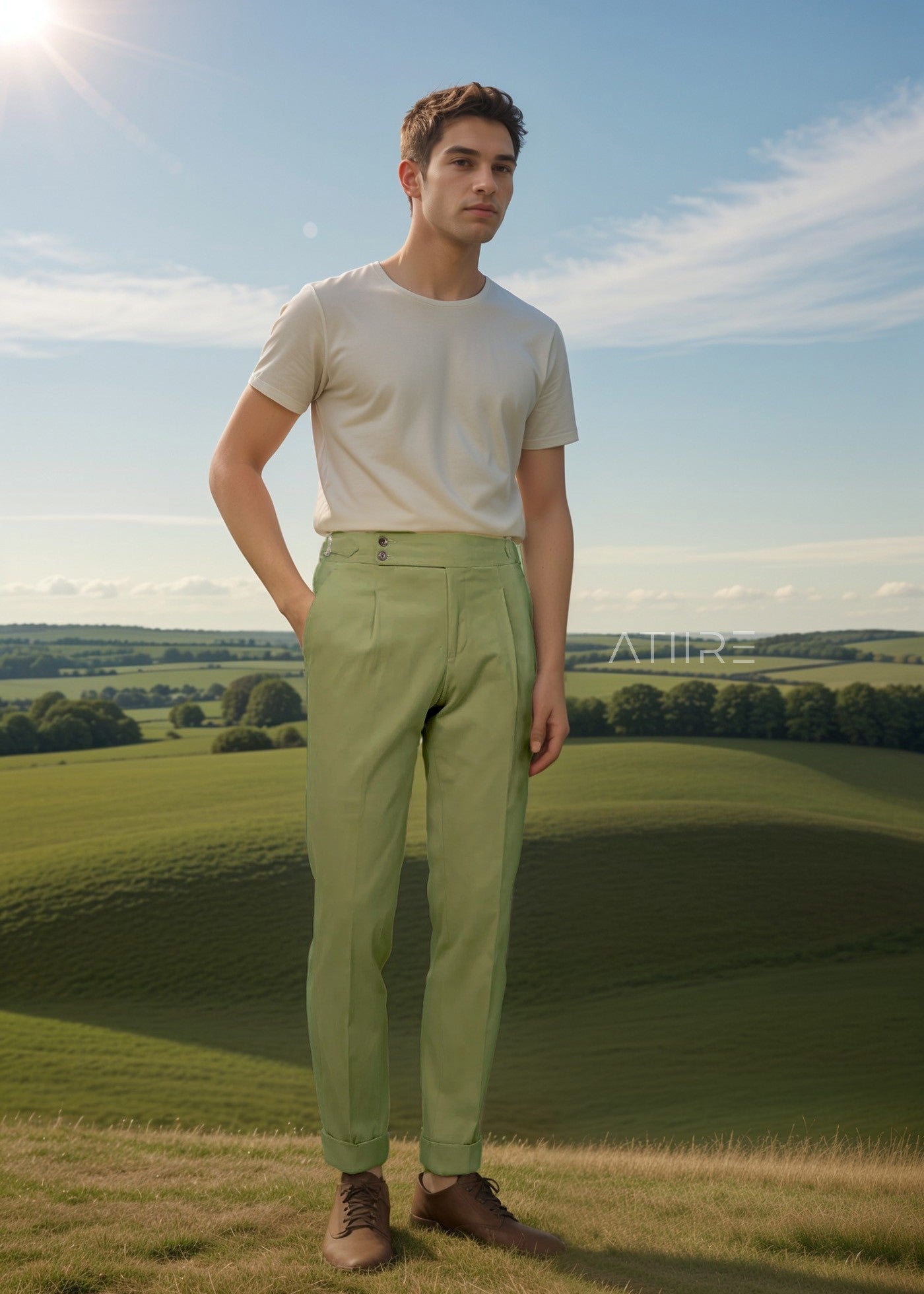 PISTA SIGNATURE BUTTONED GURKHA PANTS BY ATIIRE